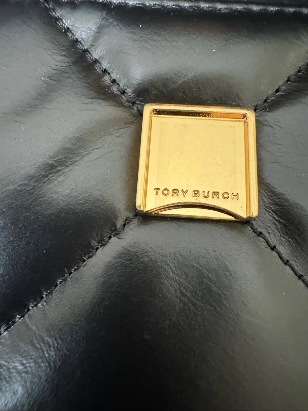 Tory Burch Mini Kira Diamond Quilt Flap Bag - Black with Gold Hardware